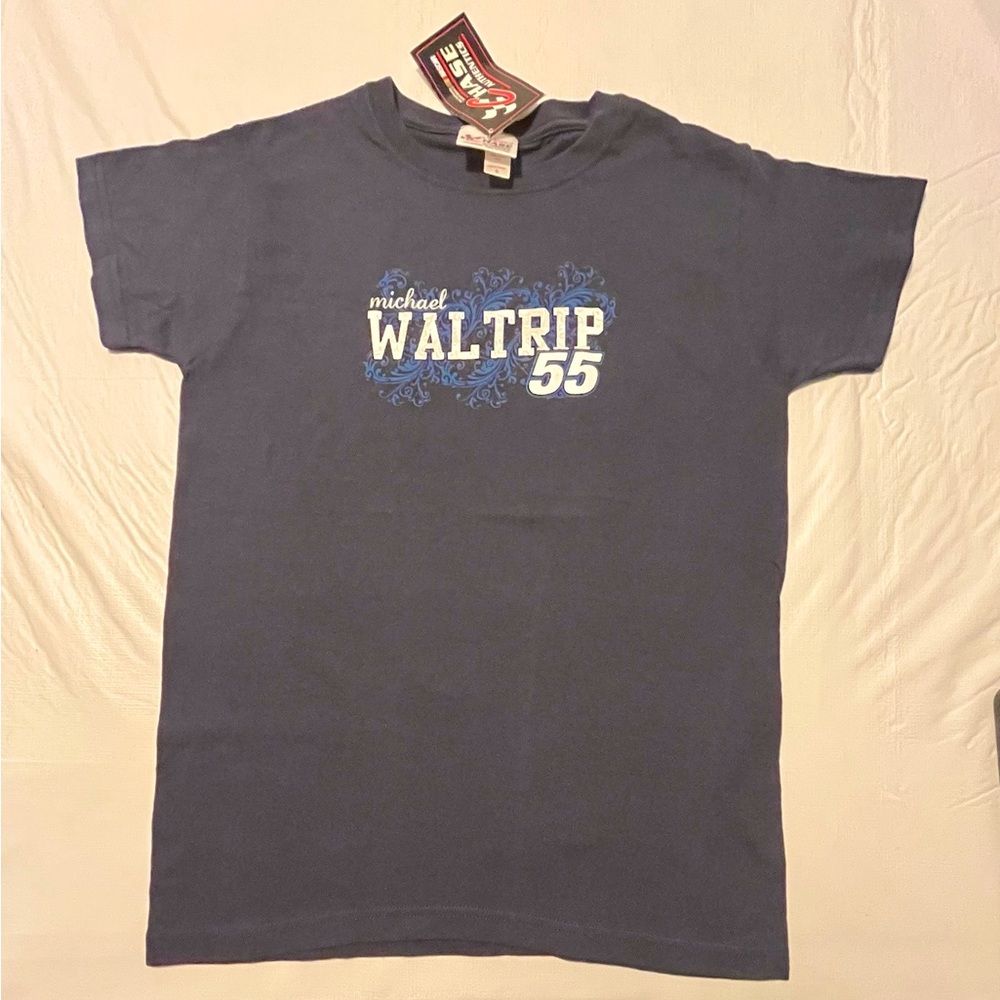 New with Tags size S small Chase Authentics Michael Waltrip 55 Tee Blue NASCAR